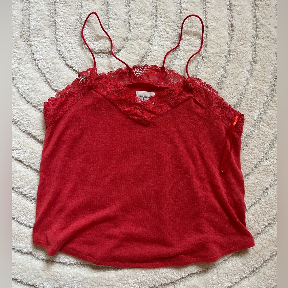 Red Lace Cami Top